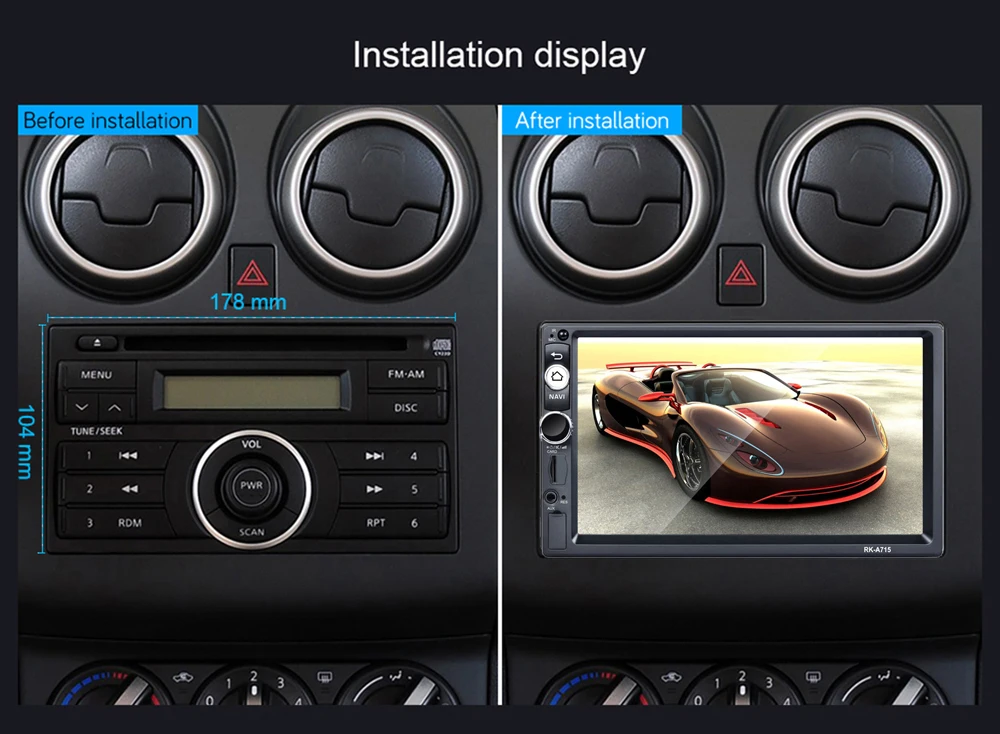 2 din " Android 8,1 автомобильный Радио wifi gps Bluetooth навигация зеркальная ссылка мультимедийный плеер для универсального 2DIN Аудио стерео