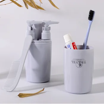 

Portable Travel Toothpaste Toothbrush Holder Cap Case comb and Soap Dispenser Storage Cup traveling portable collection VISMOORE