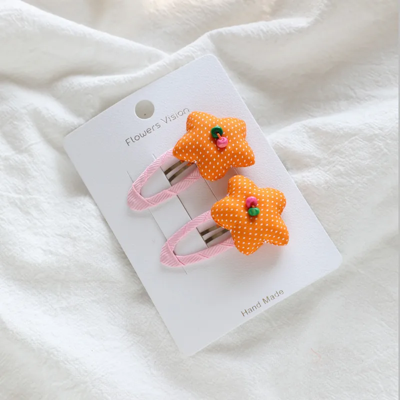 9 BB orange 2 шт./лот, милые детские заколки в горошек со звездами, заколки для волос, заколки для девочек, милые украшения, заколки для волос, Детские аксессуары для волос - Цвет: 9 BB orange