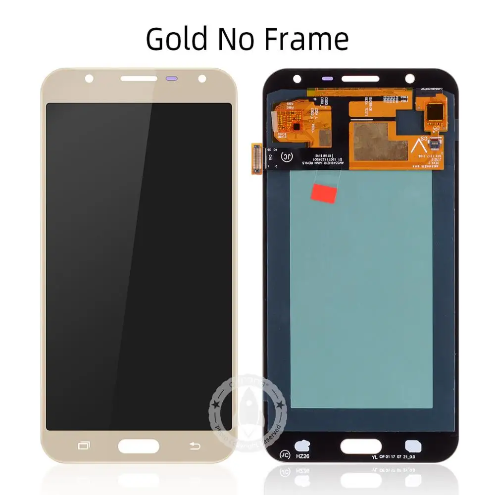 AMOLED ЖК-дисплей для samsung J701 ЖК-дисплей J701F для samsung Galaxy J7 Neo ЖК-дисплей сенсорный экран сборка Замена - Цвет: Gold No Frame