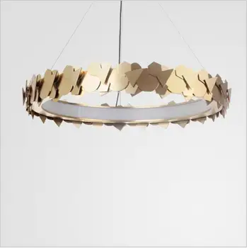 

Modern minimalist metal living room lamp light luxury postmodern bedroom study model room LED decorative model room chandelier