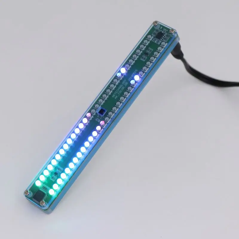 Dual 30 Colorful Music Audio Spectrum Level Indicator Stereo Amplifier VU Meter