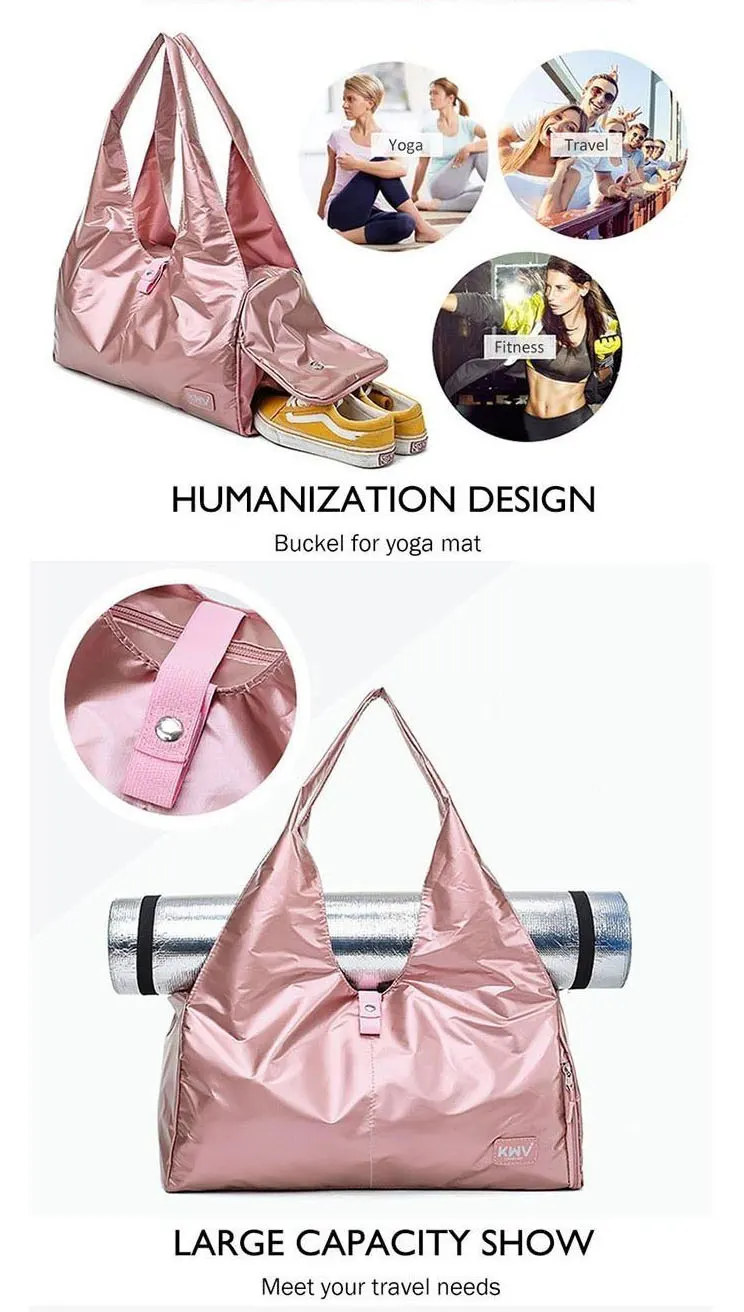 Koreaanse Mode Zachte Reizen Plunjezak Roze Oxford водонепроницаемый Zwemmen Йога Фитнес Handtassen met Schoenen Pocket Vrouwen
