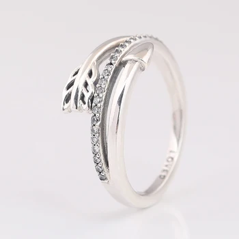 

Authentic S925 Sparkling Arrow With Crystal Ring For Women Wedding Party Gift fit Lady Fine Jewelry