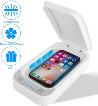 

Cell Phone Cleaner,Portable Smart Phone Cleaner Aromatherapy Function Disinfector Phone Cleaner Box Cleaning Device White