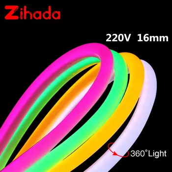 

360 Degree Round 14mm Neon Strip Light 220V 2835 Neon Light Tube Led Sign Board 120Leds/m Neon Sign LED Light Lamp