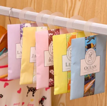 

1Pc Natural Flower Sachet with Hang Hook Dehumidified Home Car Wardrobe Drawer Freshener Fragrance Sachet Bag 4 Flavors