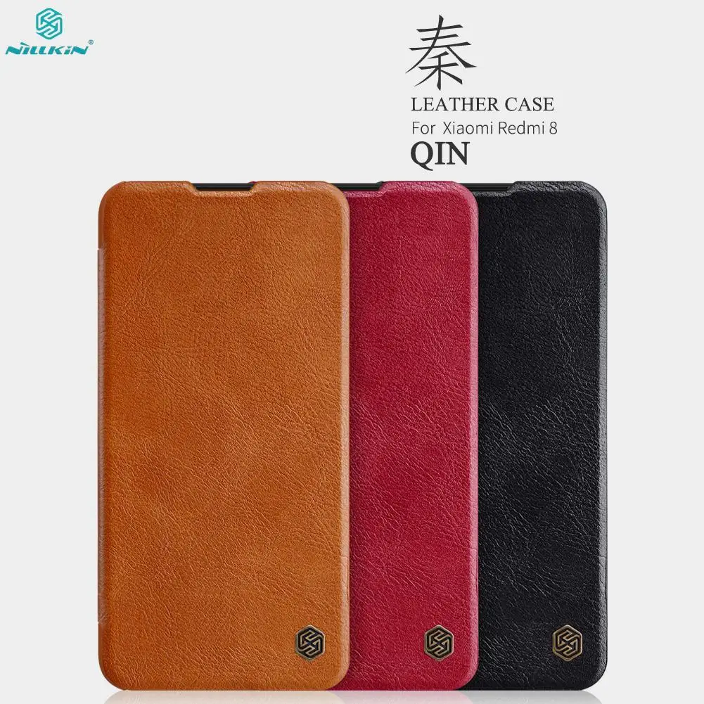 Кожаный чехол Nillkin Qin для xiaomi Redmi 8 кошелек из искусственной кожи задняя крышка