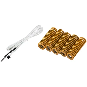 

1 Pcs 3D Printer Parts Thermistor Temperature Sensor & 5 Pcs 3D Printer Hot Bed Spring Flat Plate Accessories