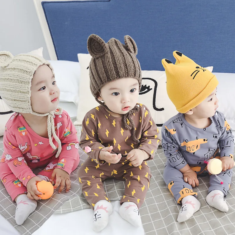 

Babebay 2019 pajamas set boy's and girl's children's autumn/spring underwear pajamas set baby home clothing kids pajamas