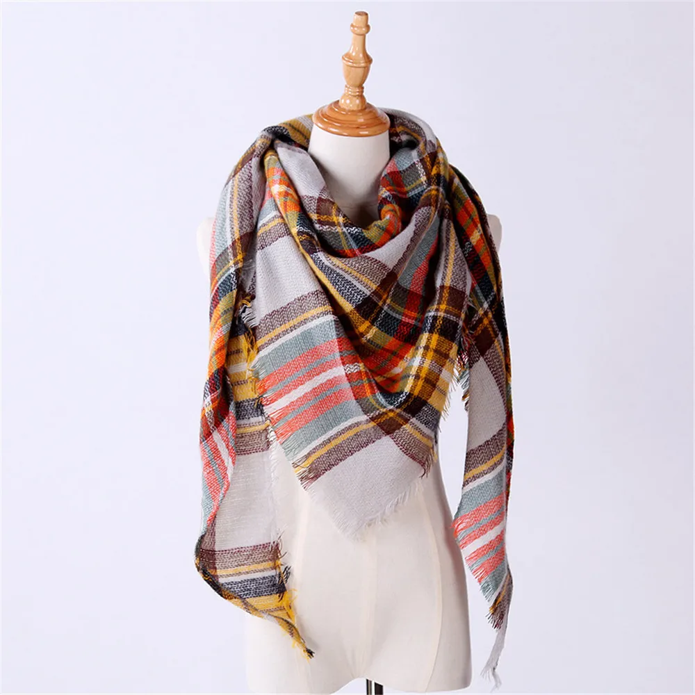 Новинка, осенне-зимняя женская шаль, кашемировая Осенняя клетчатая решетка, шерстяные шарфы, шарф, теплые накидки, шали, теплые шали, обертывания#926