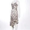 BKLD Spring New Clothing Fashion Leopard Printed Ruffles Irregular Spaghetti Strapless Dress Outfits For Women Party Clubwear 4