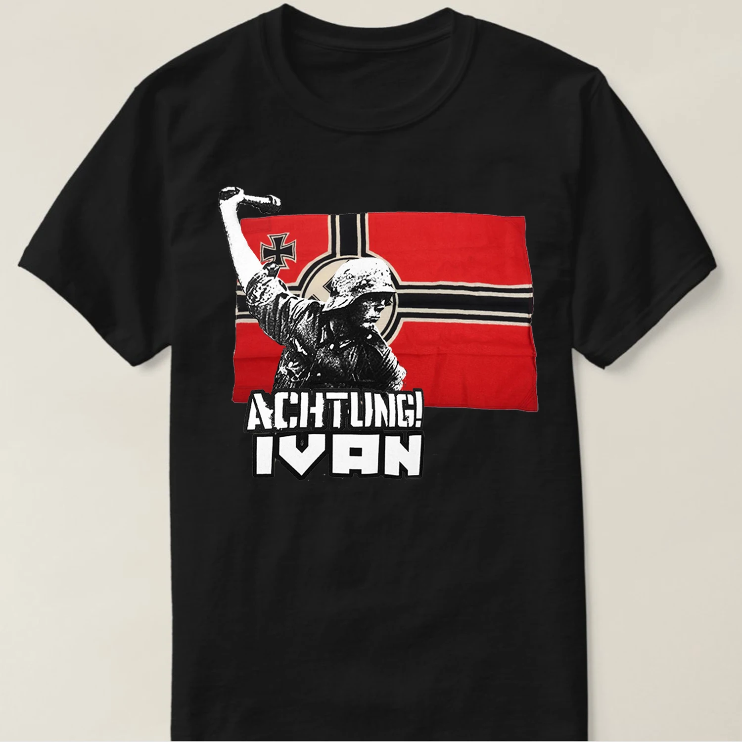 Футболка Achtung с изображением Ивана Второй мировой войны немецкого флага вермахта