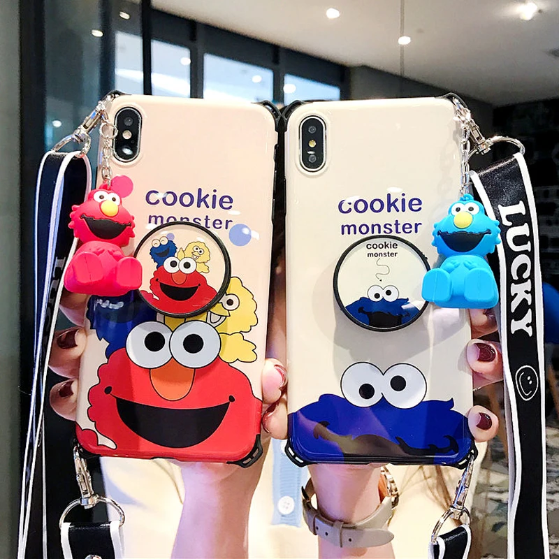 

For iPhone XS Max seasame back Case For iphone 8plus 7 8 6 6Splus shockproof Case For iphone X XR unicorn cover 3D stander toy