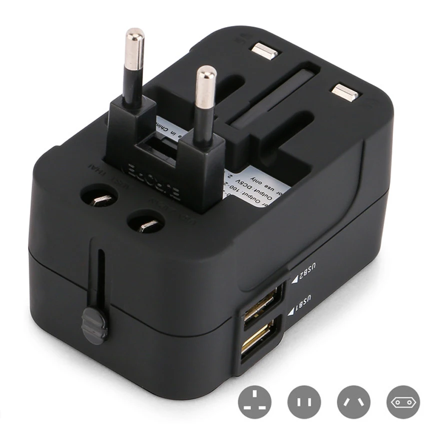 Новый белый черный розовый синий зеленый 2 1 А 2USB порта для Австралии США