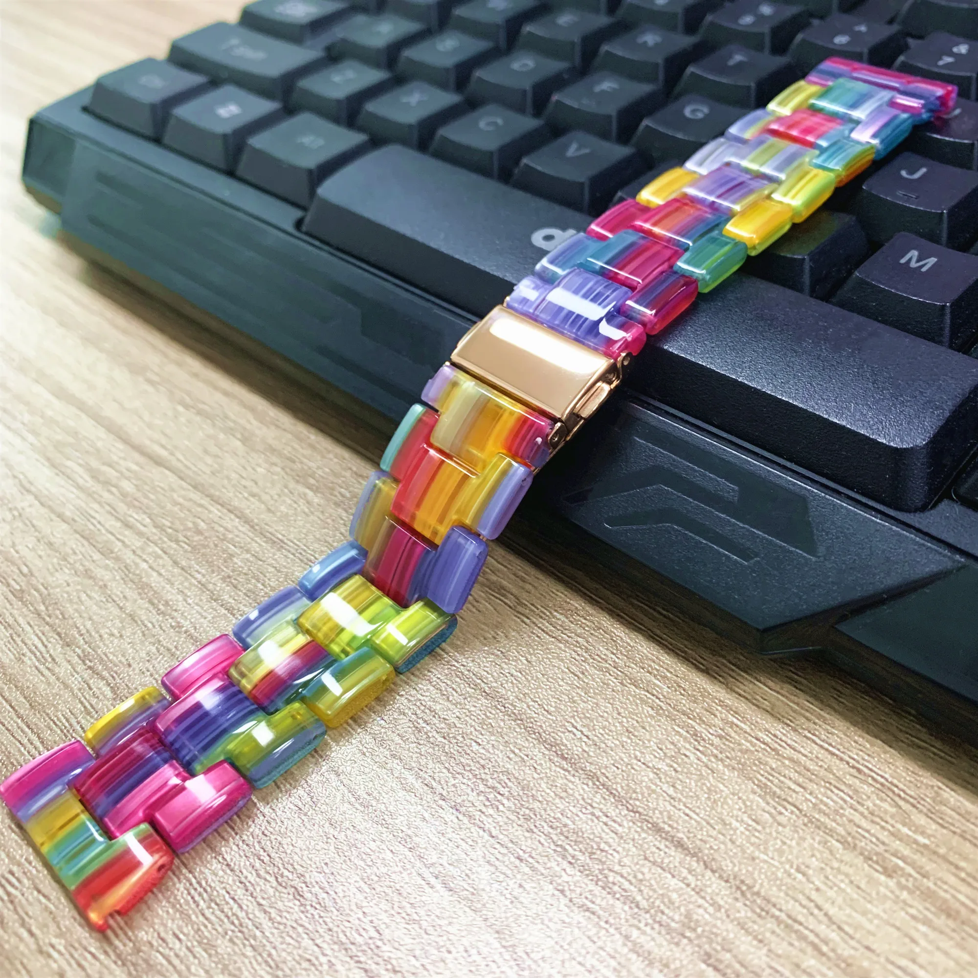 Resin Metal Strap for Samsung Watch 5/4/3/Active 2/Huawei Watch 3 GT2-3/Amazfit GTR Replacement Bracelet Belt for 22mm 20mm Band