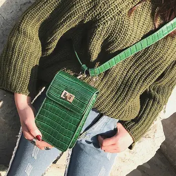 

Vintage PU Leather Waist Bag Phone Pouch Women Alligator Hip Packs Travel Belt Wallets Multifunction Casual Shoulder Bag 23GE