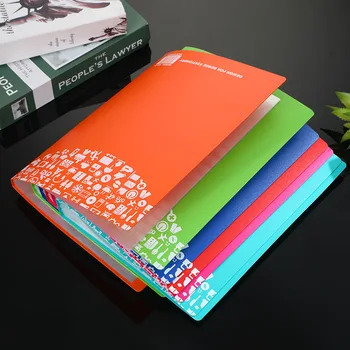 

Color environmental protection PP plastic A4 information booklet creative multi-layer loose-leaf office folder storage booklet