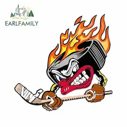 EARLFAMILY, 13 см x 12,8 см, для пламенной шайбы, хоккейная, для мамы, тонкая наклейка, виниловая, автомобильная, графическая наклейка, 3D, подходит для