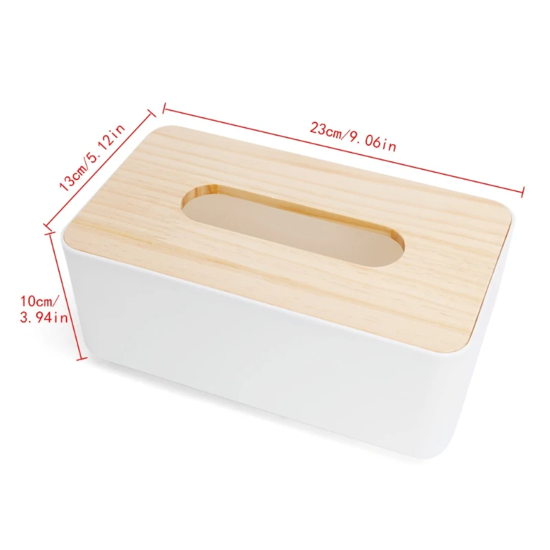 Tissue Box Dispenser Wooden Cover Paper Storage Holder Napkin Case Organizer 6