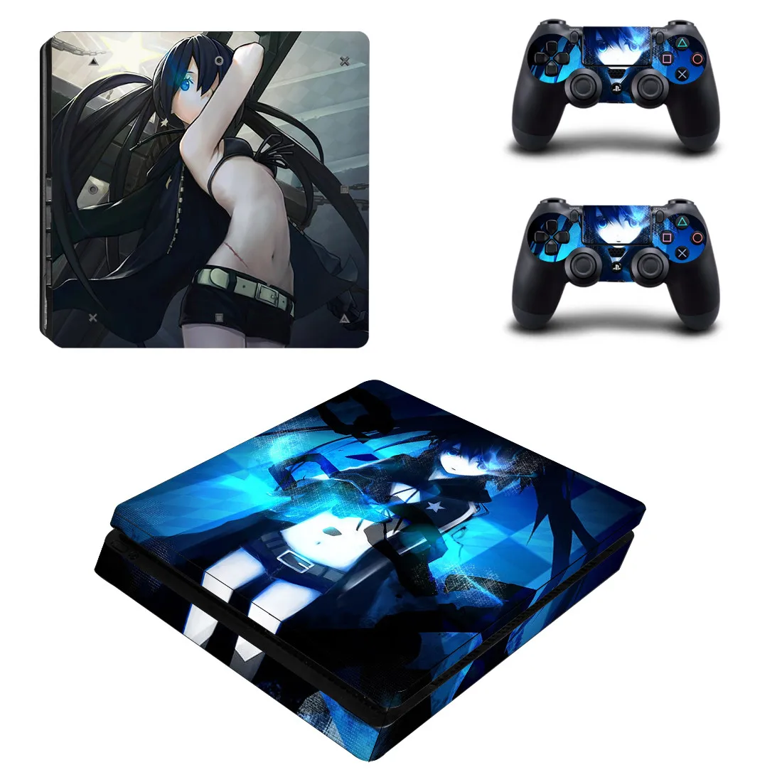 Аниме Black Rock Shooter PS4 Slim sticker s PS 4 Play station 4 Slim Skin sticker для playstation 4 Slim консоли и контроллера