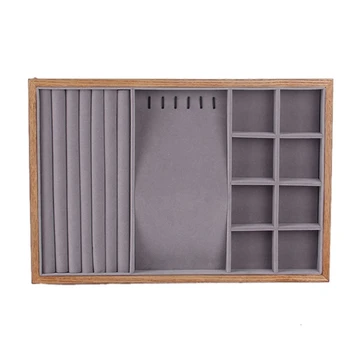 

Wooden Rings Jewelry Ring Display Organizer Case Tray Holder Necklace Earrings Bangle Storage Box Showcase Jewelry Stand Holder