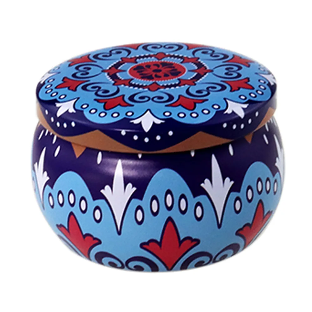 4.4OZ Retro Floral Tin Can DIY Candle Making kit Holder Storage case for Dry Storage Spices Cookie Candy Tea Sweets Gift Case
