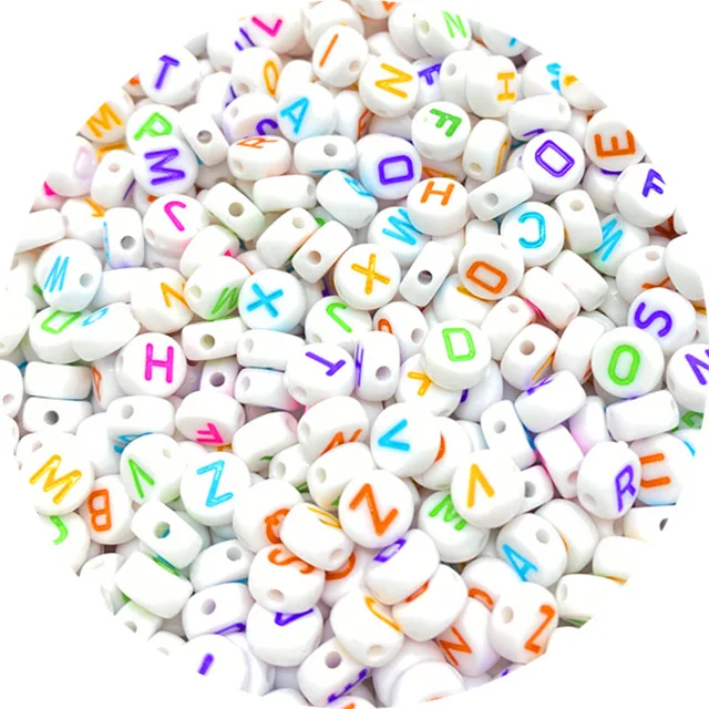 100pcs 6mm Mixed Square Alphabet Letter Beads Charms Bracelet Necklace For Jewelry Making DIY Accessories 06