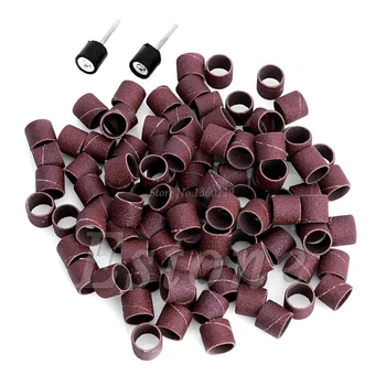

100pc Refills Grit Sanding Paper Bands 1/2" Drum & 2pc Mandrel For Rotary Tool Whosale&Dropship