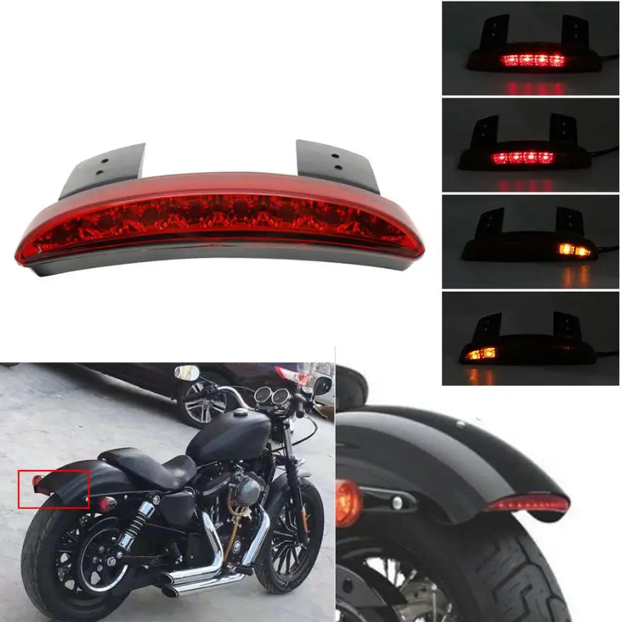 Motorcycle Mudguard Mud Guard LED Tail Light Fender Tailight Red Shell Mudapron Lamp Mudflap Rear Back |