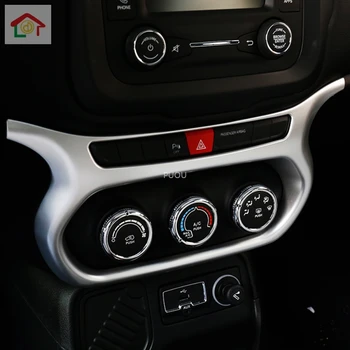 

ABS Plastic For Jeep Renegade 2015 2016 2017 Auto accessories Car air conditioner Switch panel Frame Cover Trim Car styling