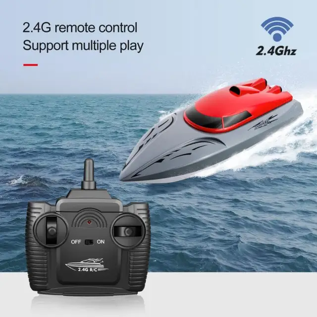 Remote Control Boat RC Speedboat Toy Ship Model Remote Control Fishing Bait Boat Ship Speedboat RC Toys Education Children Toys 1