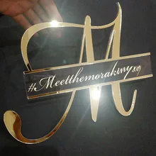 Персонализированное Зеркало акриловая монограмма пользовательский знак имени семьи стены искусства передний дверной венок домашний декор последний знак имени буквы