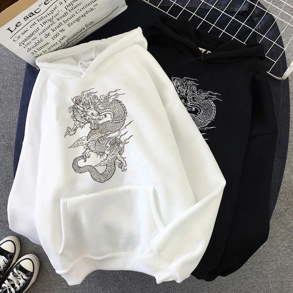 Женская толстовка с капюшоном в стиле хип хоп Kawaii Ullzang Harajuku Dragon корейский