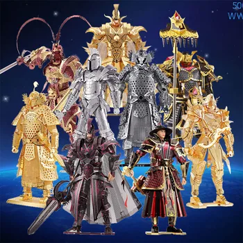 

Piececool 3D Metal Puzzle Toy DIY Black Knight General Soldier Monkey King Peking Opera Figure Model For Adult Boy Toy Gift Gold
