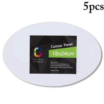 

5PCS Cotton Canvas Panel Watercolor Sketch Tool Professional Oval Painting Canvas Art Canvas Board Oil Painting Art Supplies
