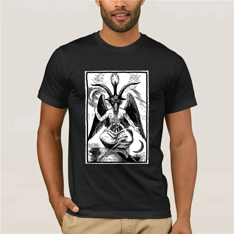 Fashion Printed men T-Shirt Sigil of Baphomet Goat Mendes Summer TopsBig Size Cotton Free Shipping T SHIRT T-shirt r |