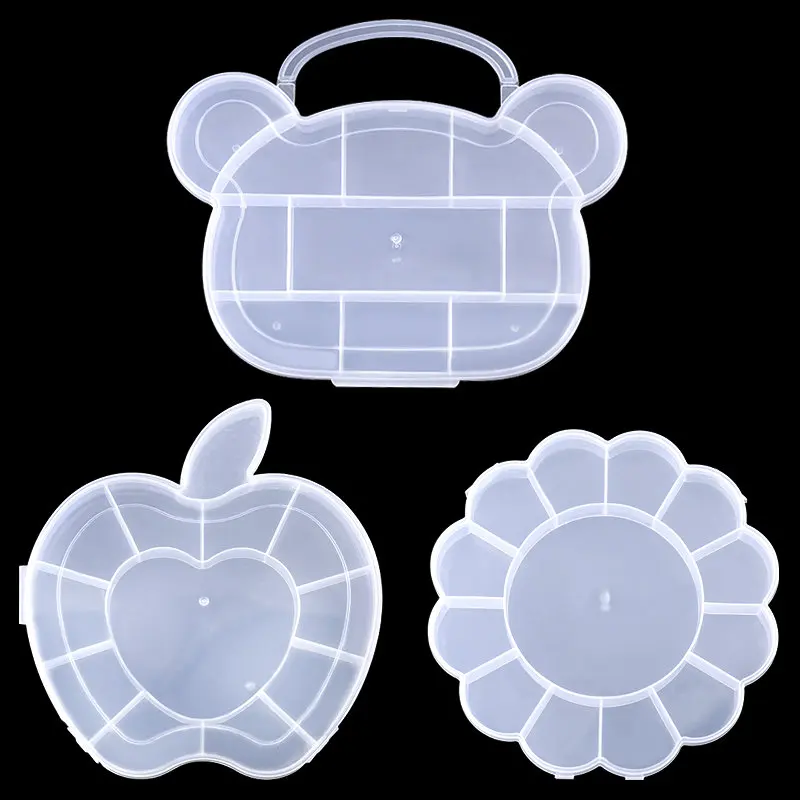 

Plastic flower Storage Jewelry Box Compartment Adjustable Container earring box jewelry rectangle Box Case for Jewelry display