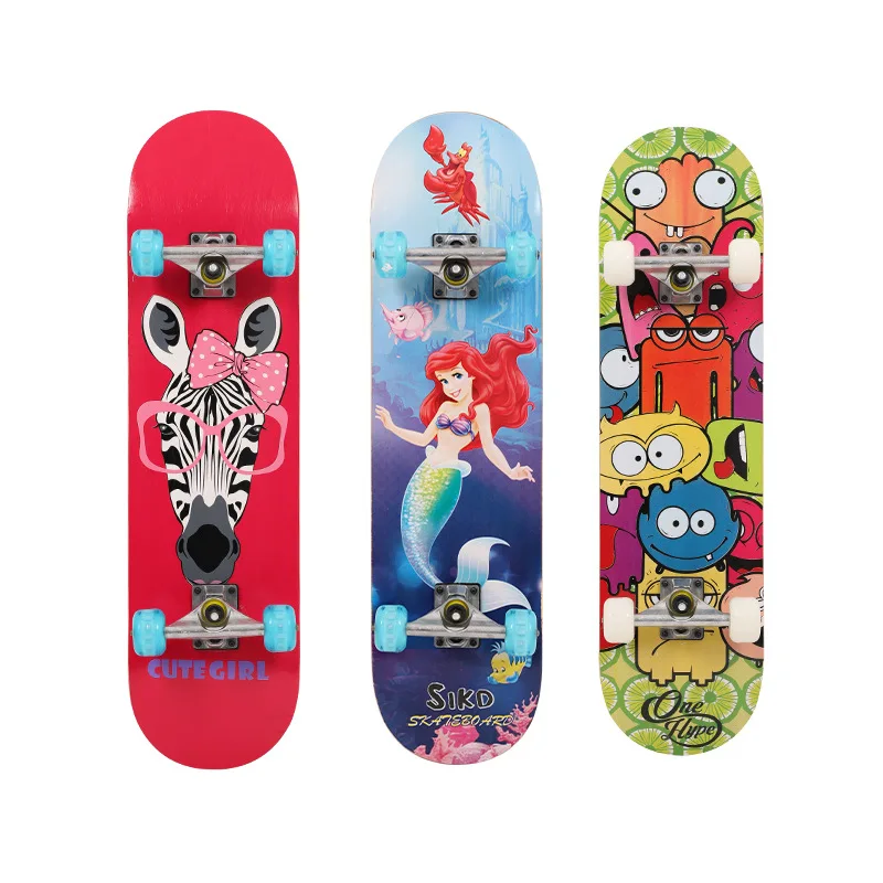 

Manufacturers Direct Selling Adult Maple Four Wheel Skateboard Wholesale Children Learning for Skateboard Customizable Double Sn