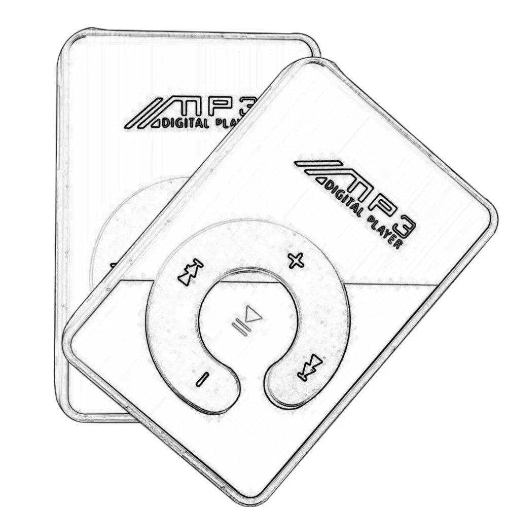 Мини MP3-плеер с зажимом, поддержка 32 ГБ, Micro SD, TF карта, стильный дизайн, спортивный зеркальный портативный mp3-плеер, мини