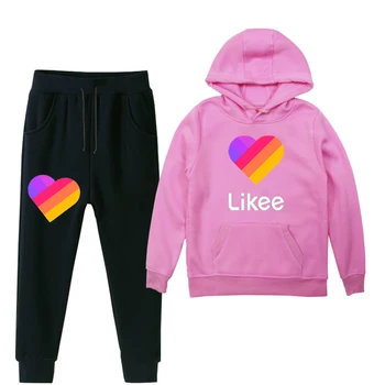 

Russia Likee Video App Tracksuit LIKEE Clothes Hoodie Sweatpants Pullover Sets Harajuku Slim Winter Hip Hop Sweat Suits