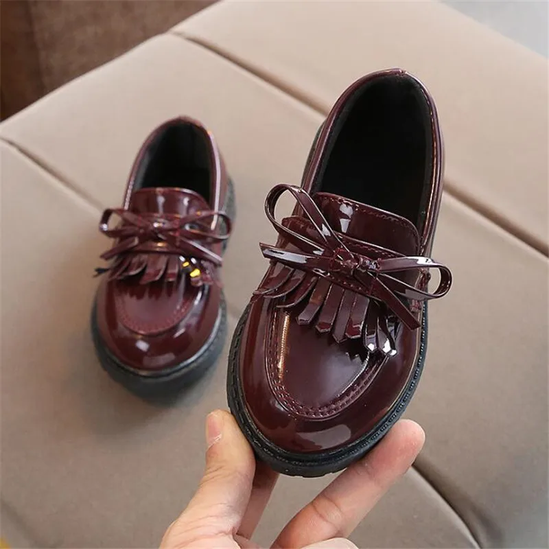 Black Girl Princess Dress Flat Shoes Tassel Kids Elegant Party Shoe Non-slip Baby Wedding Shoe
