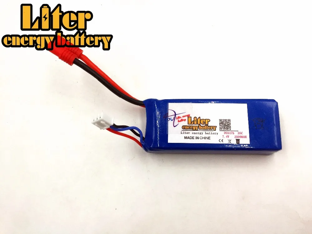 7,4 V 2500 мА/ч, 25C Дрон Батарея 903475 для RC квадрокоптера MJX X101/MJX X102H SYMA X8C X8W X8G X8HC X8HW X8HG Wltoys V262 Квадрокоптер