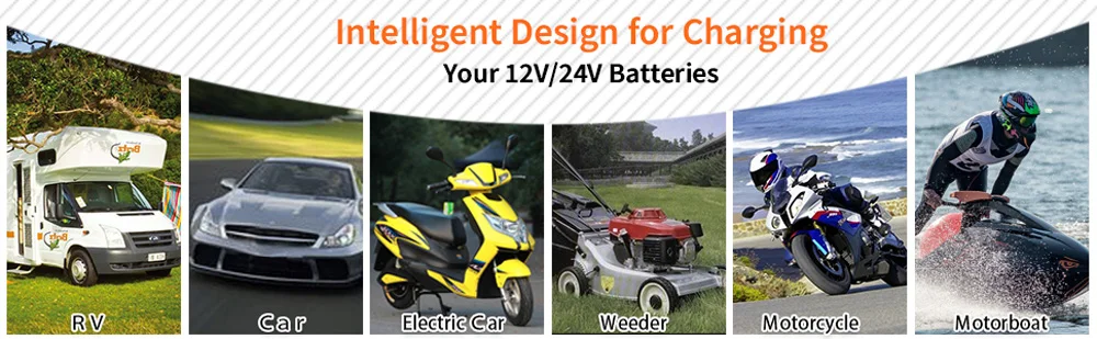 Автомобильное зарядное устройство 12 В 24 в полностью автоматическое электрическое умное быстрое зарядное устройство интеллектуальное импульсное Ремонтное устройство для мотоцикла
