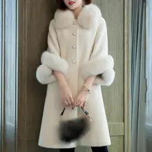Пальто из искусственного меха, женское повседневное пальто из искусственного меха норки и овечьей шерсти, свободное зимнее пальто, Женская Толстая теплая длинная Меховая куртка