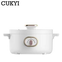 CUKYI 3L Electric Multicooker Mini Cooking Pot Skillet Frying Boiling Stewing Pot Hot Pot Noodles Breakfast Maker Non-stick 220V 2