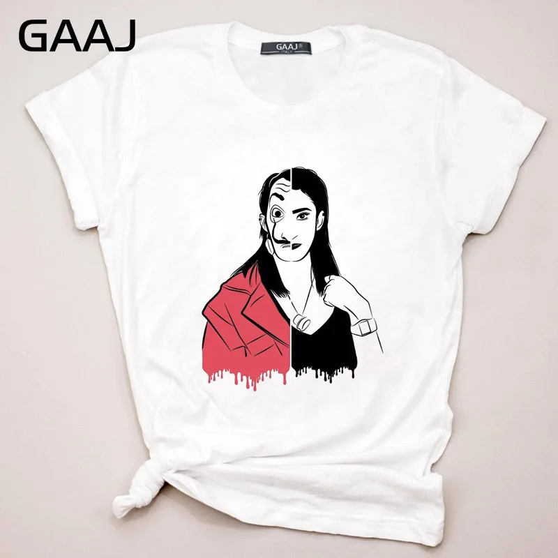 GAAJ "La Casa De Papel House Of paper в Корейском стиле" футболка Женские футболки Топы женские футболки повседневные топы с графикой QCW7X