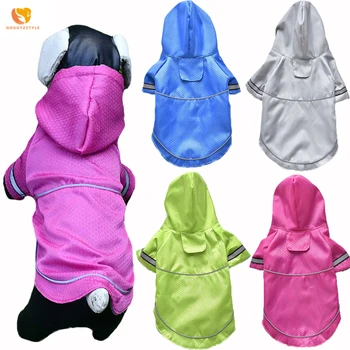 

Reflective Dog Raincoat Outdoor Winter Warm Pet Rain Jacket Waterproof Pet Clothes Safety Rainwear Hoodies Fleece Outfits