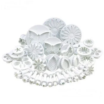 

10 Styles 33 Pieces Fondant Cake Mold Set Cookie Cutters Multiple Shapes Plastic Fondant Cake Decorating Kitchen Baking Tool