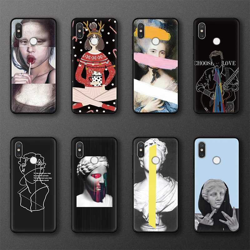 

Silicone Cases For Xiaomi Redmi Note 7 S2 5 Plus 6 3 3S Pro 4A 4X 5A 6A Case For Mi 9 8 Lite A3 CC9 CC9e Sculpture Art Mona Lisa